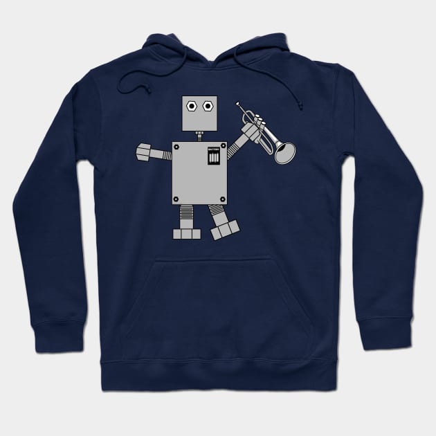 Trumpet Robot Hoodie by Barthol Graphics